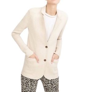 J. Crew Cream Long Knit Blazer